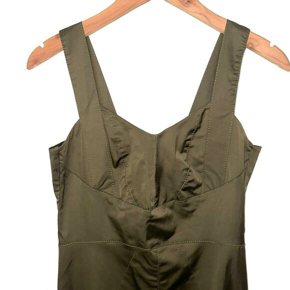 D. Exterior Made in Italy Olive Green Sheath Dress Size XS - Picture 2 of 14